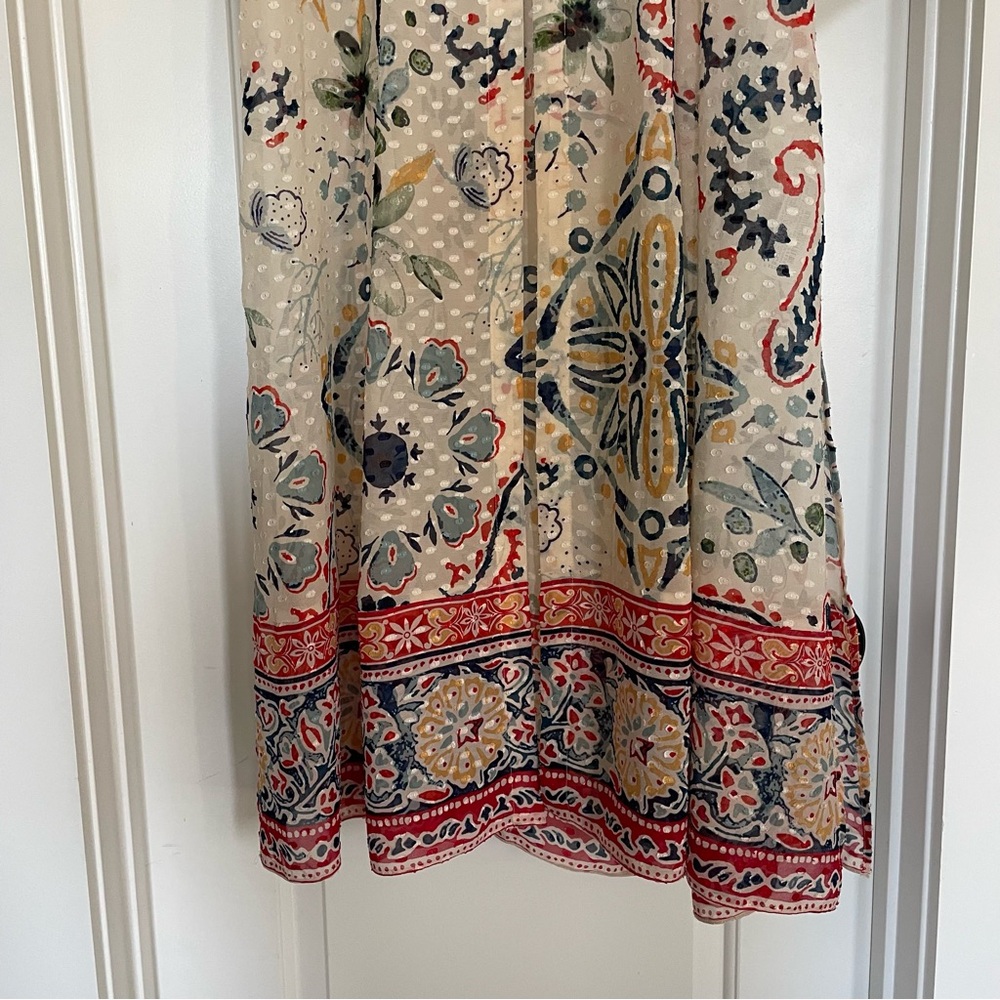 Zara Swiss Dot Duster Shirtdress in Floral Paisley Print - Size Small - Picture 11 of 13